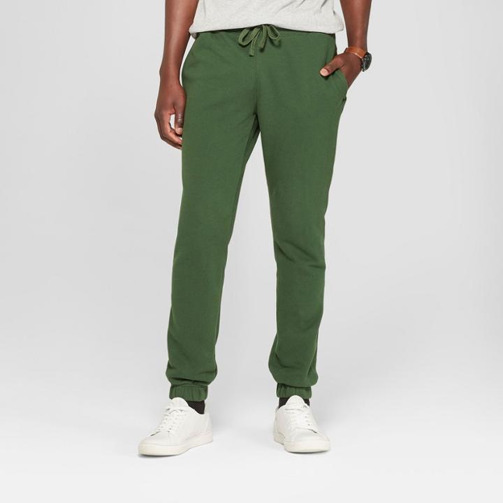 Men's Fleece Cinched Jogger Pants - Goodfellow & Co Banyan Tree Green