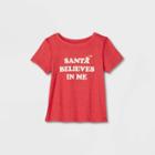 Toddler Adaptive 'santa Believes In Me' Short Sleeve Graphic T-shirt - Cat & Jack Red