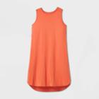 Women's Plus Size Sleeveless Curved Hem Midi Dress - Ava & Viv Sun Orange 1x, Women's,