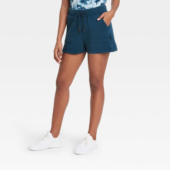 Women's French Terry Mid-rise Shorts - Joylab Blue