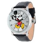Men's Disney Mickey Mouse Shinny Silver Vintage Articulating Watch With Alloy Case - Black, Men's,