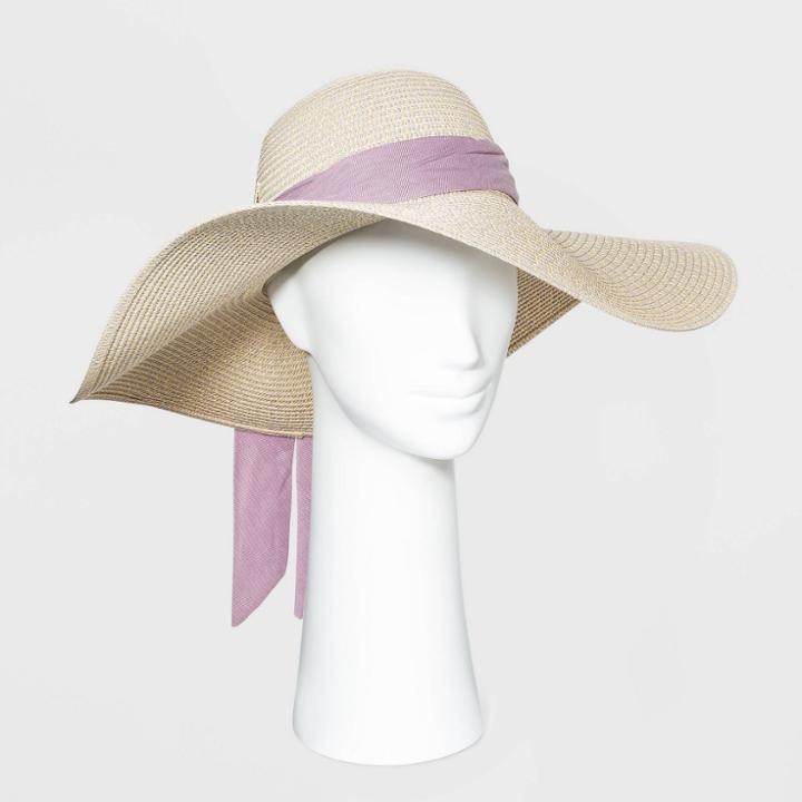 Women's Wide Brim Straw Floppy Hat - A New Day