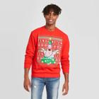 Men's Spongebob Squarepants Patrick Star Lights Ugly Holiday Sweatshirt - Red