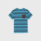 Boys' Striped Short Sleeve T-shirt - Cat & Jack Teal/brown