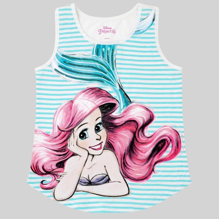 Disney Girls' Ariel Tank Top - White