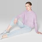 Women's Oversized Boucle Mock Neck Pullover - Wild Fable Lavender (purple)