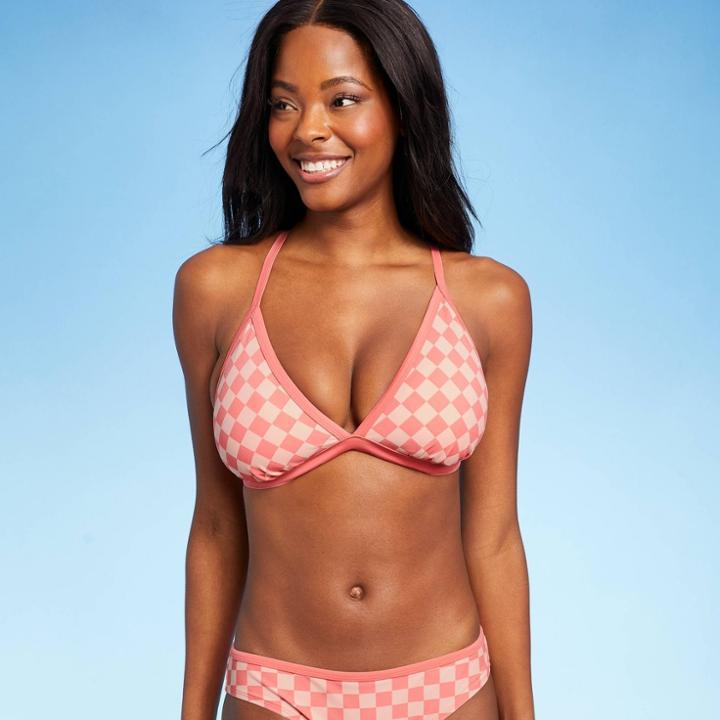 Women's Triangle Bikini Top - Kona Sol Coral Pink D/dd Cup