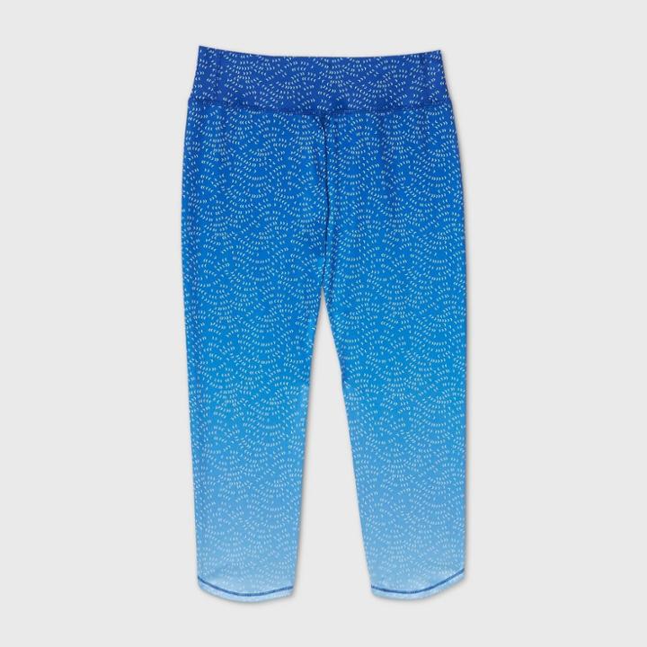 Girls' Ombre Printed Capri Leggings - All In Motion Blue