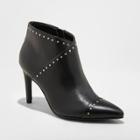 Women's Nimo Faux Leather Studded Pointed Toe Bootie - A New Day Black
