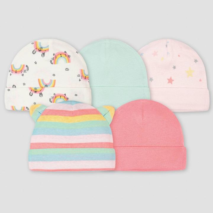 Gerber Baby 5pk Rainbow Caps - Green