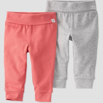 Baby Girls' 2pk Pull-on Pants - Little Planet Organic By Carter's Pink