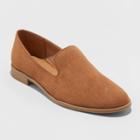 Women's Adeline Microsuede Round Toe Flat Loafers - Universal Thread Cognac 12, Women's, Brown