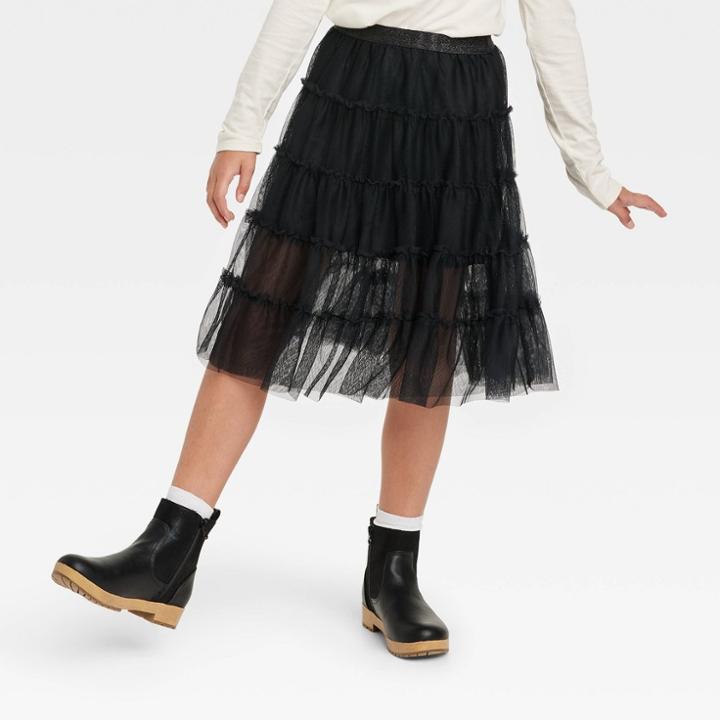 Girls' Midi Tulle Skirt - Cat & Jack Black