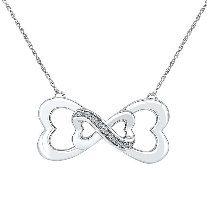 Target Diamond Accent White Diamond Prong Set Infinity Necklace In Sterling Silver (ij-i2-i3), Women's