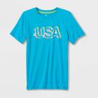 Boys' Short Sleeve 'usa' Graphic T-shirt - All In Motion Turquoise Blue