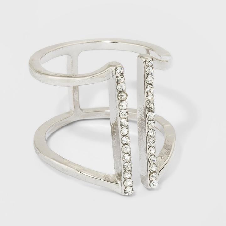 Rhinestone Bar Ring - A New Day Silver,