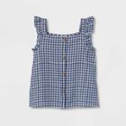 Girls' Printed Sleeveless Woven Top - Cat & Jack Navy