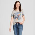 Netflix Women's Short Sleeve Stranger Things Baseball Graphic T-shirt (juniors') Heather Gray/blue