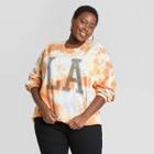 Grayson Threads Women's Plus Size La Graphic Cropped Sweatshirt - White