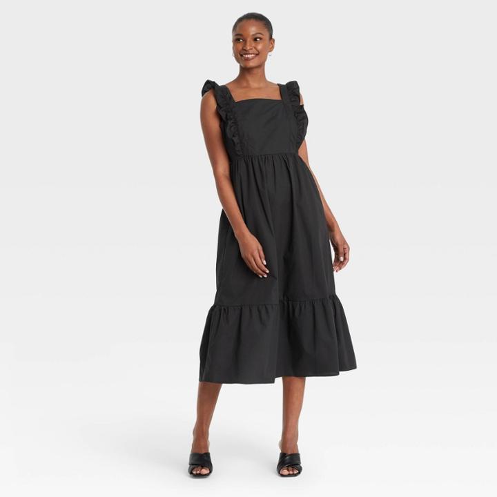 Women's Ruffle Sleeveless Dress - Who What Wear Black