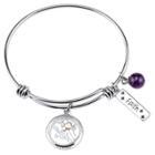 Distributed By Target Women's Stainless Steel Two Tone Faith Hope Love Expandable Bracelet - Silver/rose Gold
