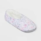 No Brand Women's Marble Leopard Print Cozy Pull-on Slipper Socks - White