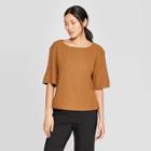 Women's 3/4 Sleeve Boat Neck T-shirt - Prologue Brown