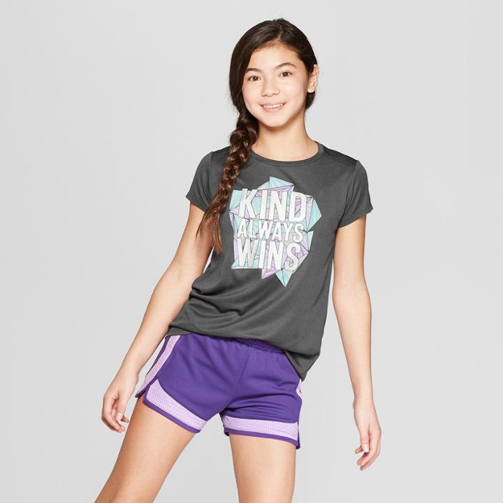 Girls' Kind Always Wins Graphic Tech T-shirt - C9 Champion Gray Heather