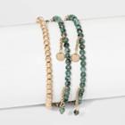 Brass Semi Jade Bracelet - Universal Thread Gold,