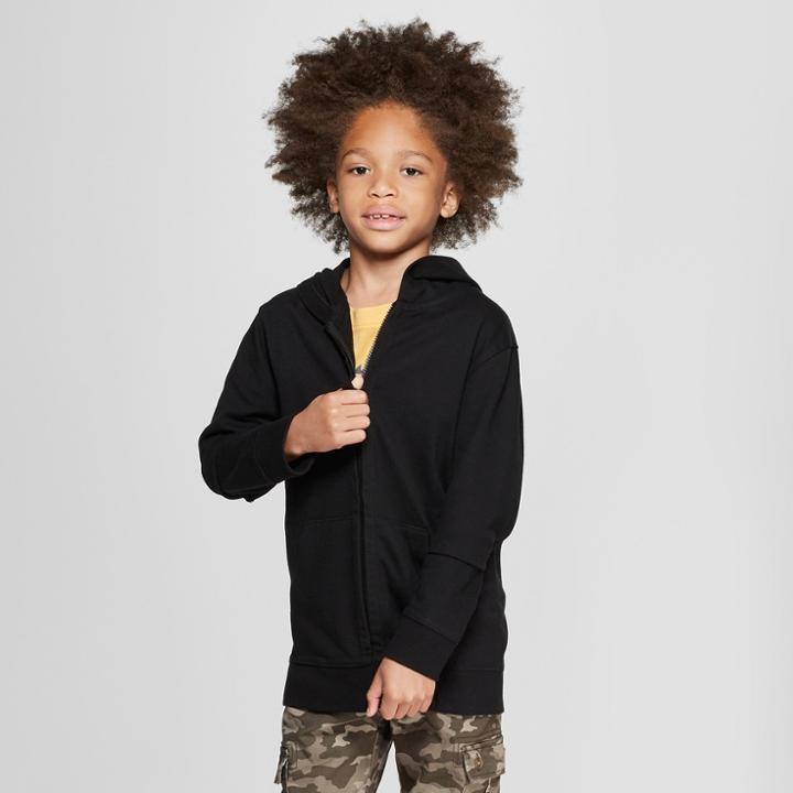Boys' Long Sleeve Hooded Sweatshirt - Cat & Jack Black