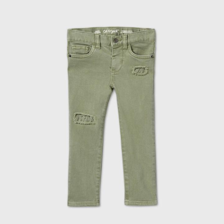 Toddler Girls' Lace Skinny Jeans - Cat & Jack Olive