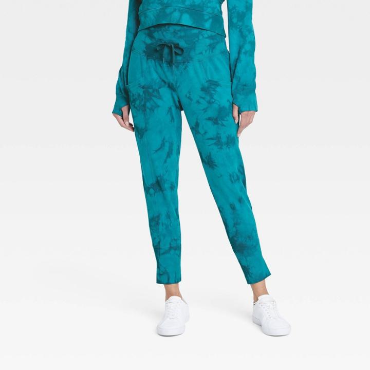 Women's High-rise Tie-dye French Terry Jogger Pants 25.5 - All In Motion Blue