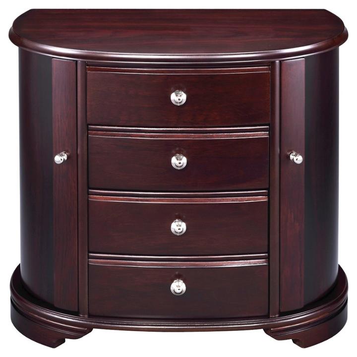 Homepointe Java 3 Drawer Wooden Jewelry Box, Women's, Brown