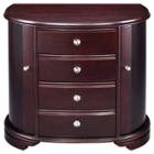 Homepointe Java 3 Drawer Wooden Jewelry Box, Women's, Brown