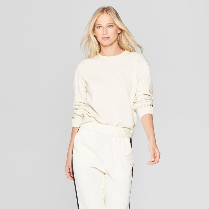 Women's Long Sleeve Crew Neck Cable Sweater - Who What Wear Yellow
