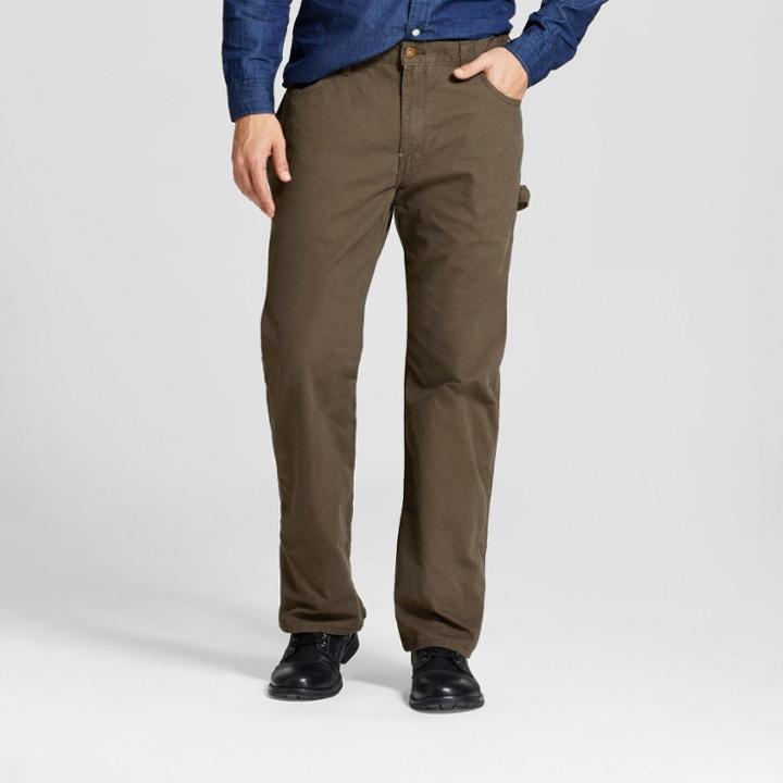 Dickies Men's Relaxed Straight Fit Lightweight Duck Canvas Carpenter Jean- Black Olive