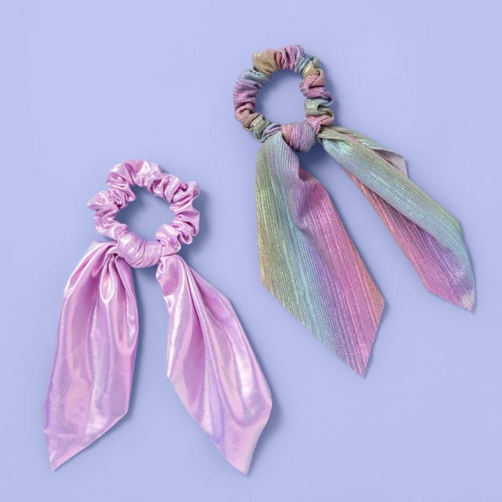More Than Magic Girls' 2pk Shimmer Twister Hair Ties - More Than