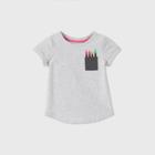 Toddler Girls' Short Sleeve Pocket T-shirt - Cat & Jack Gray