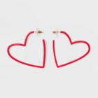 Target Sugarfix By Baublebar Coated Heart Hoop Earrings - Red, Girl's
