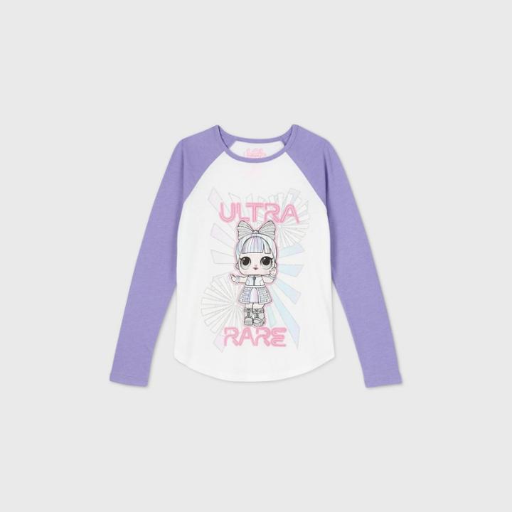 Mga Entertainment Girls' L.o.l. Surprise! 'ultra Rare' Long Sleeve T-shirt - Off-white