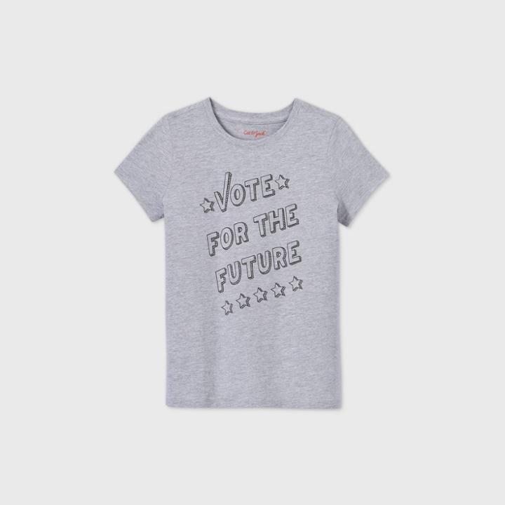 Girls' Short Sleeve 'vote For The Future' Graphic T-shirt - Cat & Jack Gray