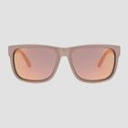 No Brand Women's Rectangle Plastic Metal Polarized Sunglasses - Orange, Women's, Size: Small, Grey/orange