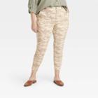 Women's Plus Size High-rise Skinny Utility Pants - Knox Rose Cream Camo 14w, Ivory Green