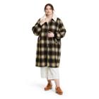 Women's Plus Size Plaid Sherpa Collared Overcoat - Rachel Comey X Target Heathered Black