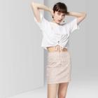 Women's Animal Print Seamed Mini Skirt - Wild Fable Natural Pink
