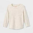 Toddler Boys' Ottoman Long Sleeve Knit T-shirt - Cat & Jack Cream