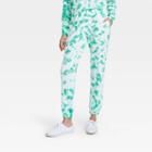 Grayson Threads Women's Lucky Tie-dye Wash Graphic Jogger Pants - Green