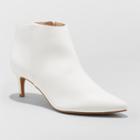 Target Women's Dominique Pointed Kitten Heel Wide Width Booties - A New Day White 5w,