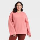 Women's Plus Size Ottoman Sweatshirt - A New Day Pink