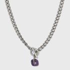 Lepidolite Semi-precious Charm Chain Toggle Chain Necklace - Universal Thread Purple
